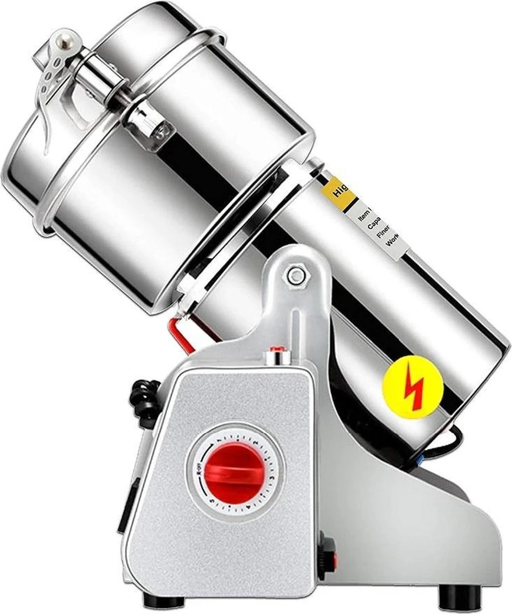 Professionele Graanmolen Elektrisch 700 Gram - Kruiden Maler - Sprice Grinder - Kruidenmolen - RVS - 2500W - Afbeelding 3