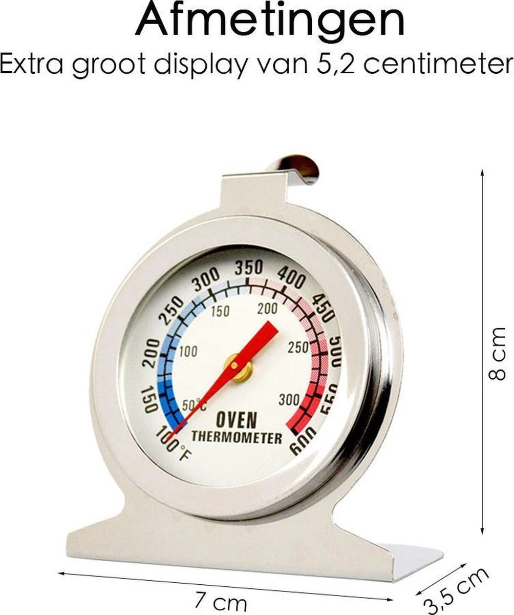 Merkloos Oventhermometer - Thermometer Oven - Rookoven Temperatuurmeter - Keukenthermometer - Afbeelding 7