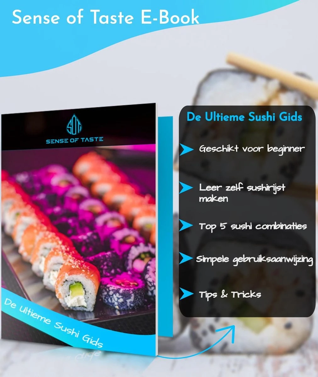 Sushi Bazooka - XXL Sushi Set - Sushi Kit Incl. 4 Paar Chopsticks - Sushi Maker - Afbeelding 8