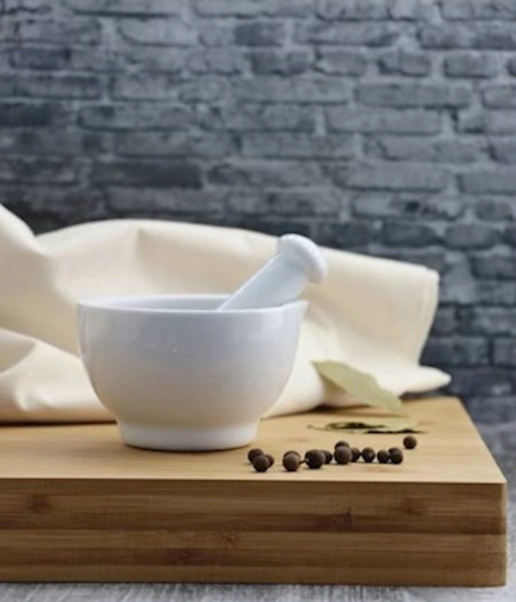 Svenska Living Vijzel Met Stamper - Wit - Keramiek - D8 Cm - Afbeelding 3