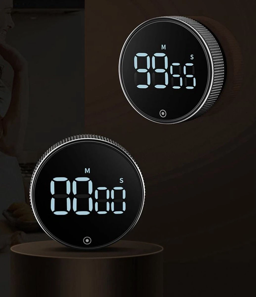 Merkloos Digitale Kookwekker Zwart Van METU-Online - Smart Timer - LED Display - Magnetisch Met Handige Draaiknop - Barbecue Kookwekker Magneet - BBQ Wekker - Afbeelding 7