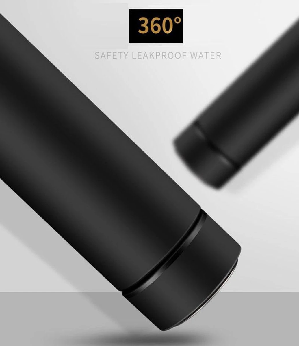 Thermosfles 500 Ml - Met Thee Filter - Mat Zwart - Afbeelding 6