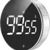 Merkloos Digitale Kookwekker Zilver Van METU-Online - Smart Timer - LED Display - Magnetisch Met Handige Draaiknop - Barbecue Kookwekker Magneet - BBQ Wekker