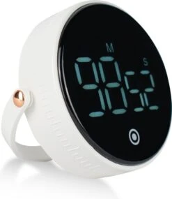 Nimma® Kookwekker - Digitale Keukenwekker - Magnetisch - Incl. Timer En Stopwatch - Draaiknop - Led - Wit