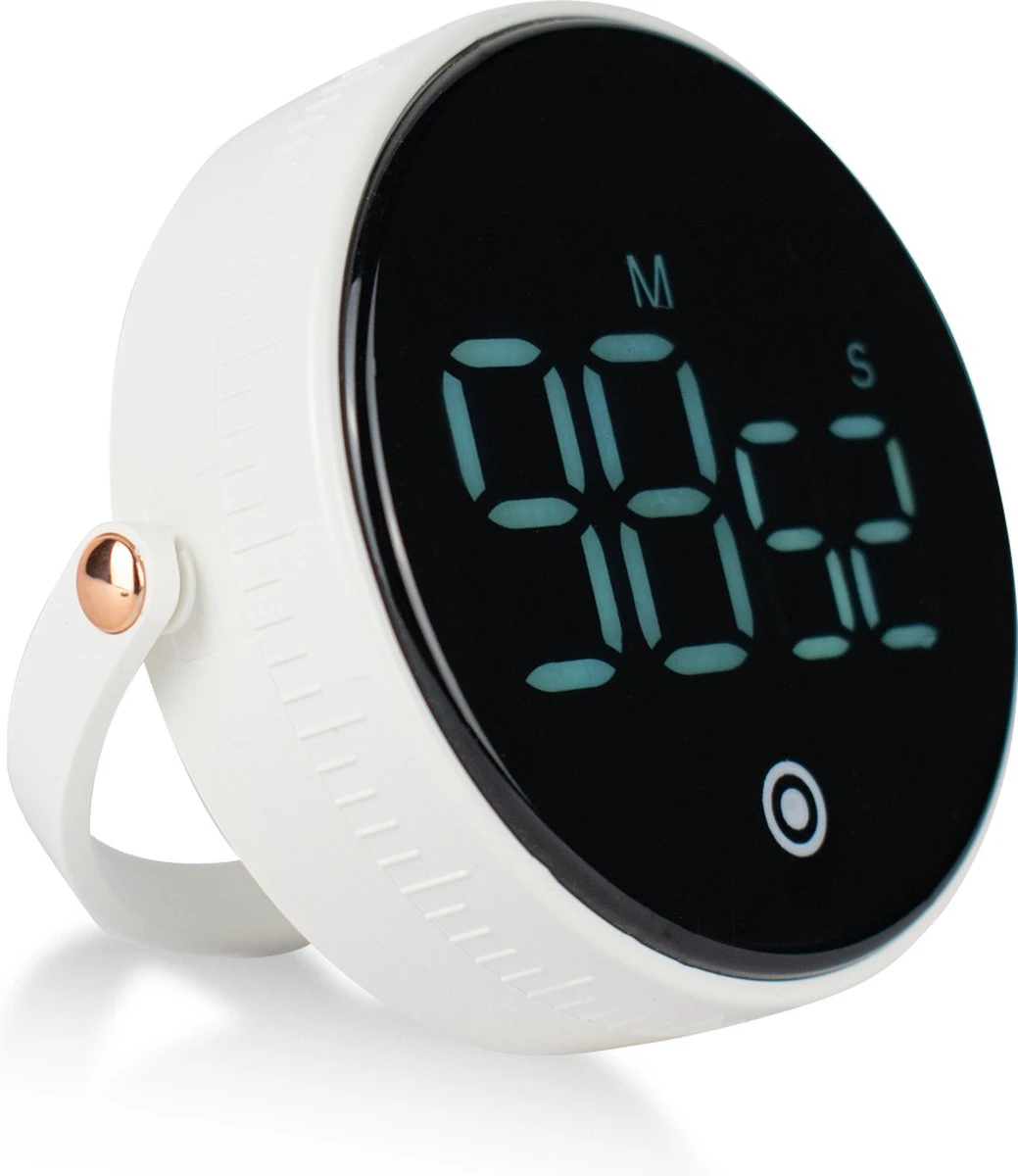Nimma® Kookwekker - Digitale Keukenwekker - Magnetisch - Incl. Timer En Stopwatch - Draaiknop - Led - Wit