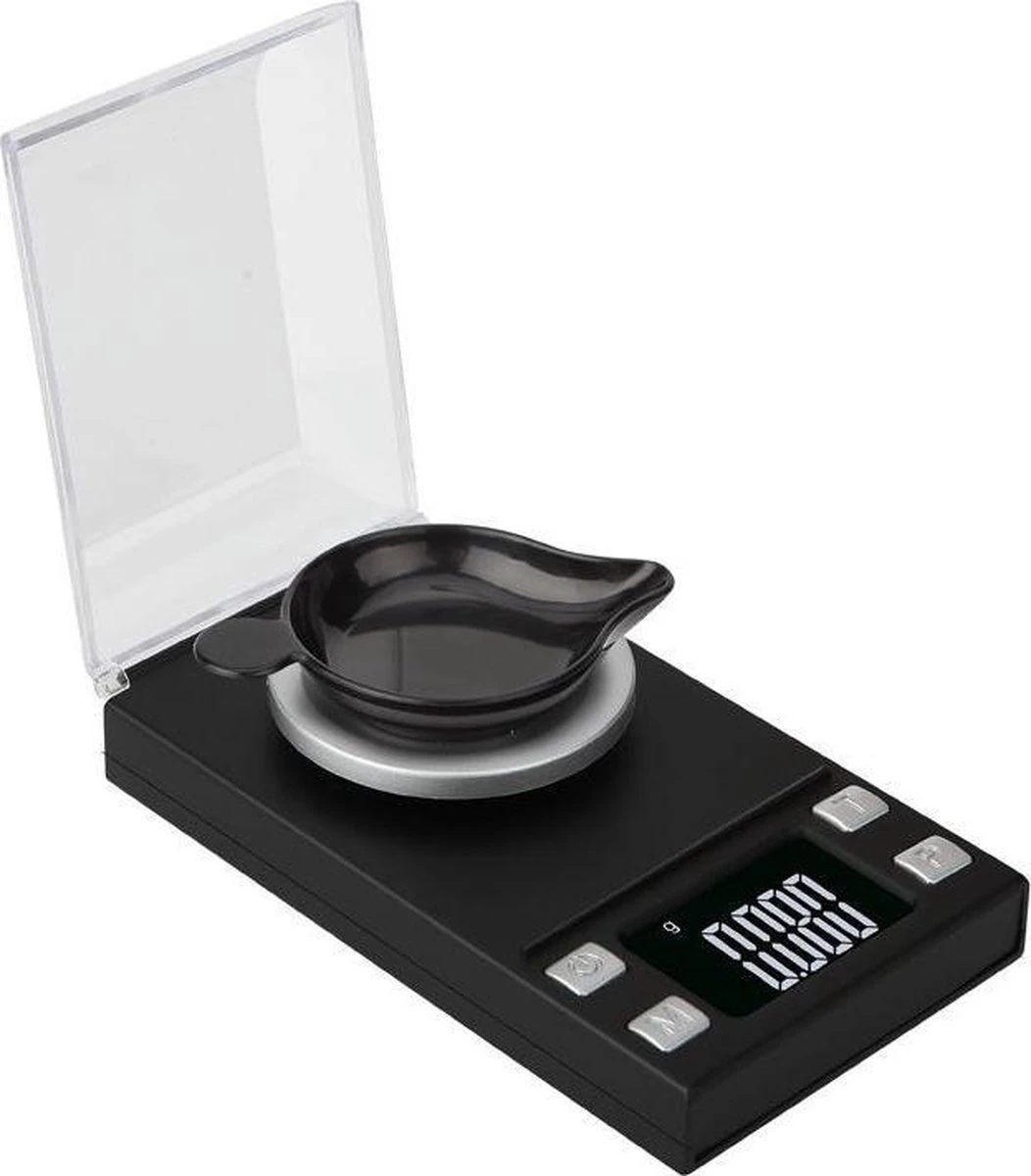 Trendfield Precisie Weegschaal - 0,001 Gr Nauwkeurig - Digitale Keukenweegschaal - Inclusief Batterijen - Zwart