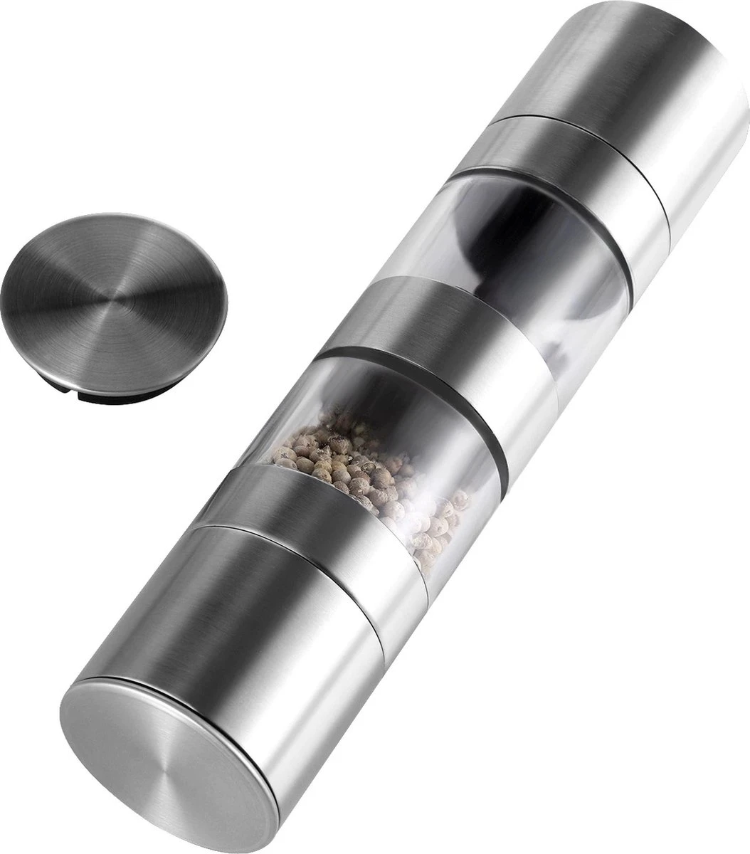 Merkloos Peper- En Zoutmolen- 2 In 1 - RVS - 22 X 5,2 Cm