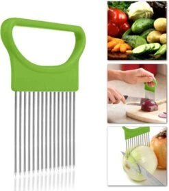 Merkloos Uiensnijder - Groentesnijder - RVS - Groen