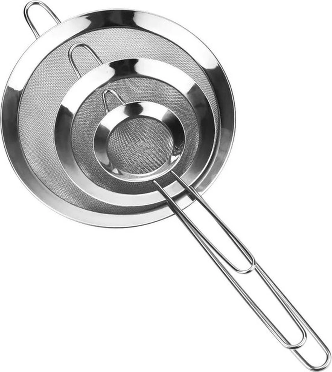 Borvat® | Zeef Set 3 Delig | Keukenzeef | Bolzeef | Mini Zeefjes | Set Premium Fijne | Set Van 3 Maat | 6Cm, 7Cm En 8Cm - Afbeelding 2