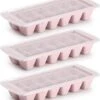 Set Van 3x Stuks IJsblokjes/ijsklontjes Maken Kunststof Bakje Met Handige Afsluitdeksel Roze 28 X 11 Cm