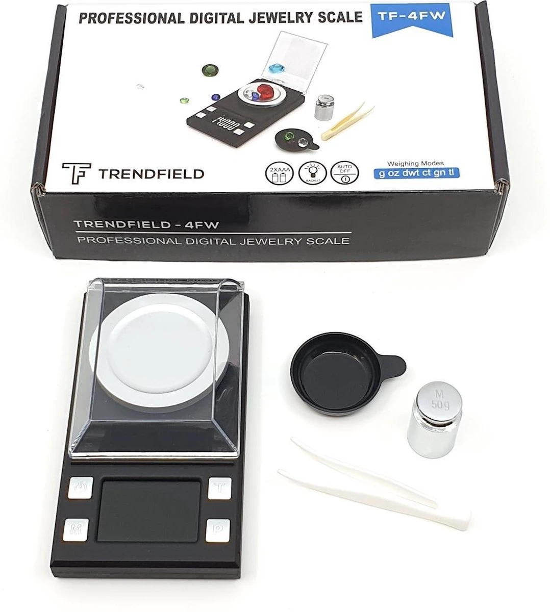 Trendfield Precisie Weegschaal - 0,001 Gr Nauwkeurig - Digitale Keukenweegschaal - Inclusief Batterijen - Zwart - Afbeelding 6