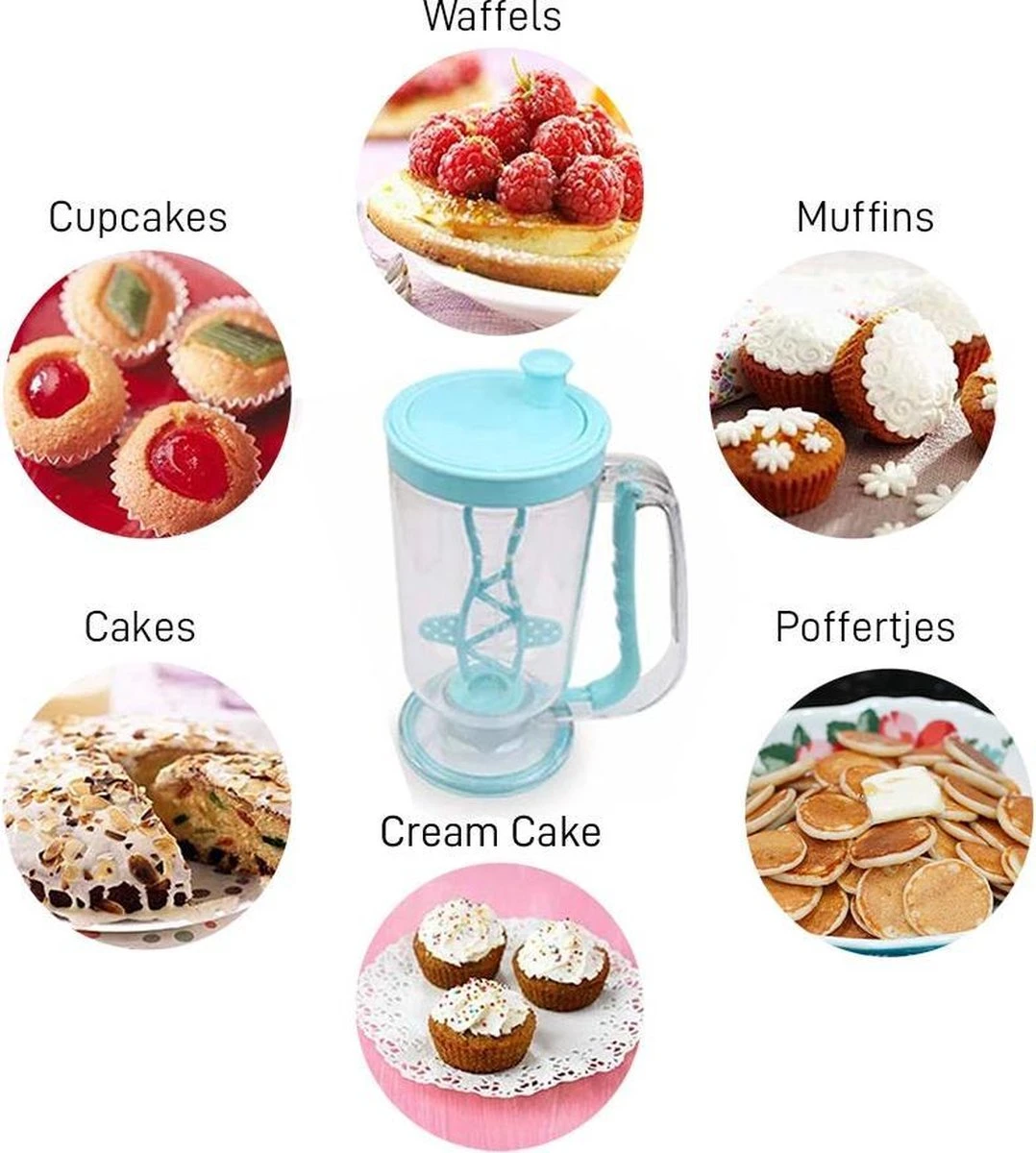 MikaMax Beslagdispenser – Maatbeker - Batter Dispenser - Blauw - 900ML - Afbeelding 5