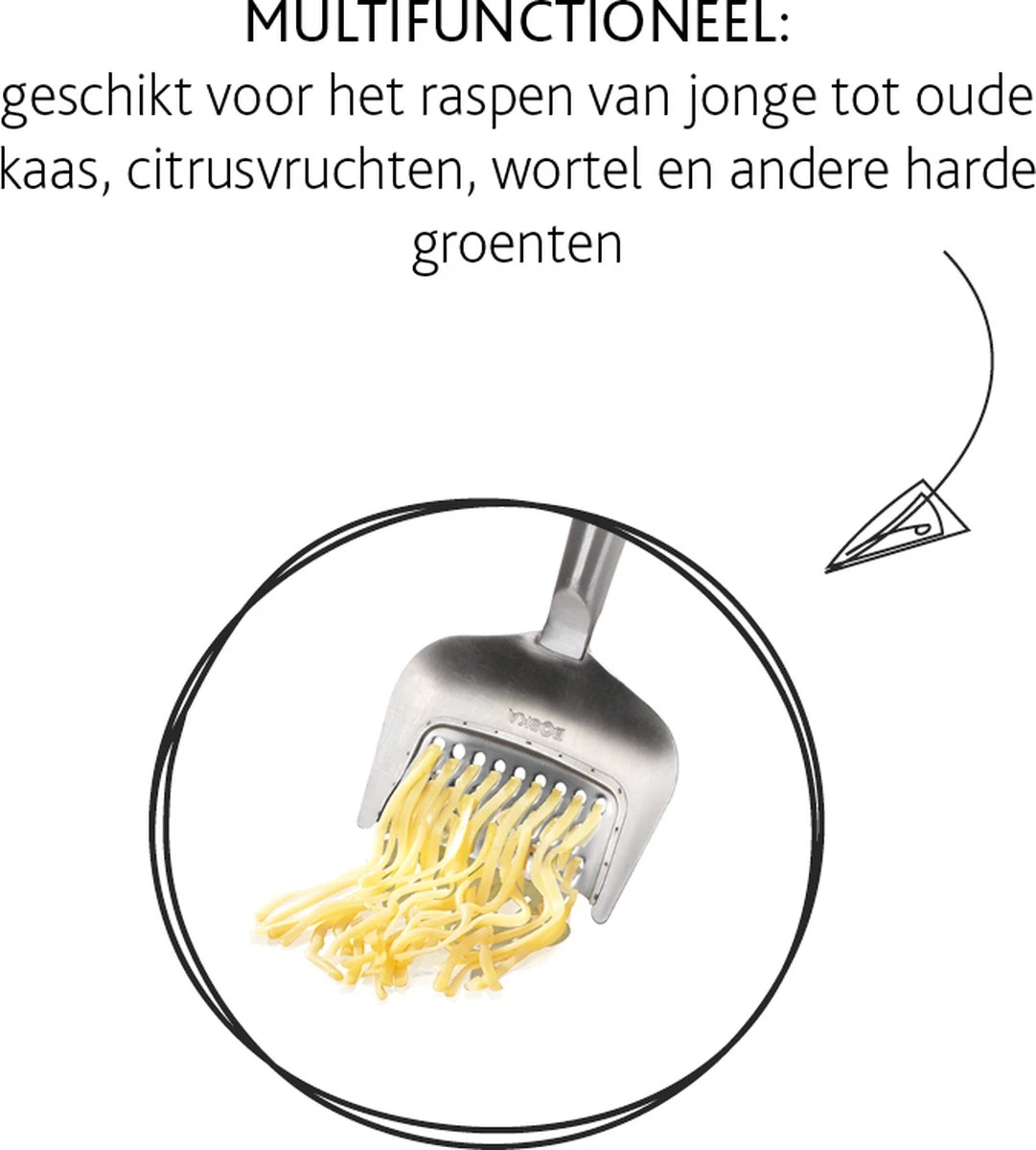 Boska Kaasrasp Copenhagen - Kaasrasp Harde Kaas - Kaasrasp Voor Oude Kaas - Vaatwasserbestendig - Multifunctionele Kaasrasp - RVS - 180 X 74x 20 Mm - Keukengerei - Keuken Accessoires - 10 Jaar Garantie - Afbeelding 3