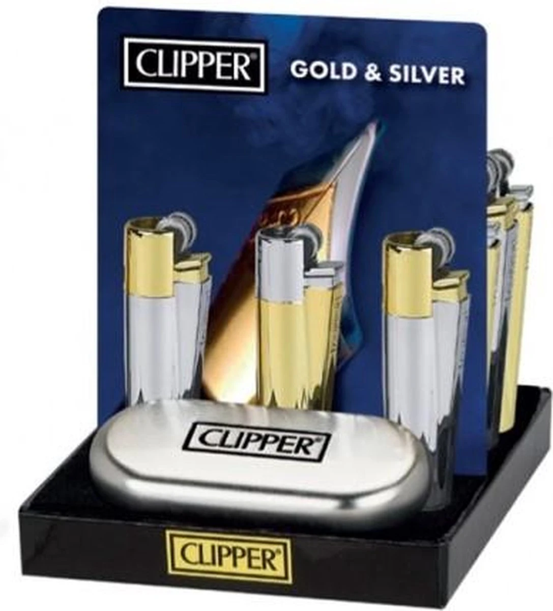 Metalen Clipper Aansteker - Vuursteenaansteker Silver-Black - Afbeelding 2
