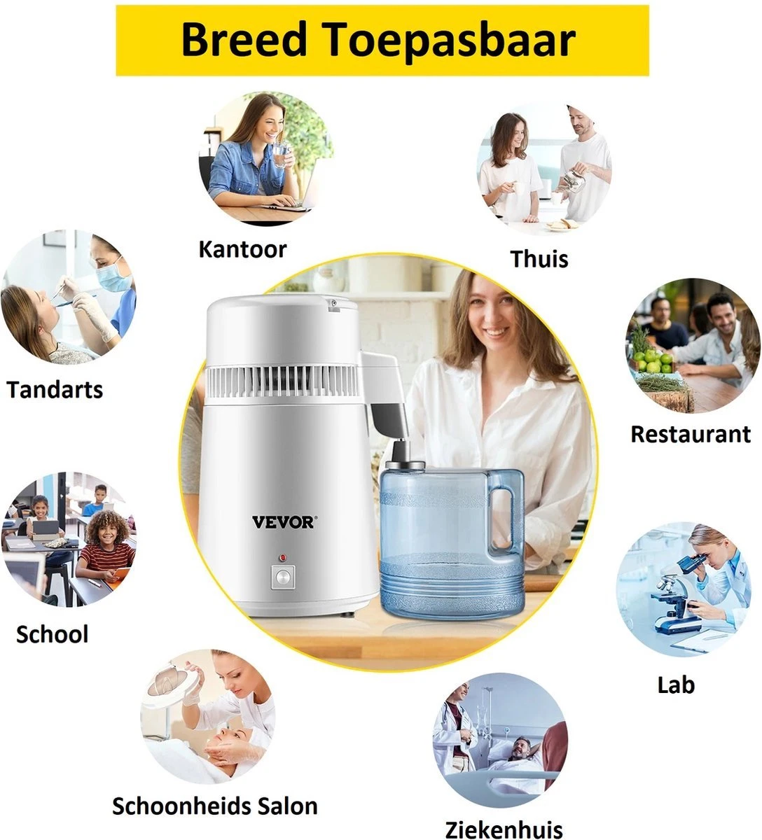 Be-Inspired® Destilleer Apparaat – Destilleerapparaat – Destilleer Ketel – Destilleerketel – Snel Destilleren - Water Destilleerder - Waterdestileerder- Maak Zelf Gedestilleerd Water - Puur Water – Zuiver Water – Automatisch Destilleerketel – 4L - Afbeelding 4