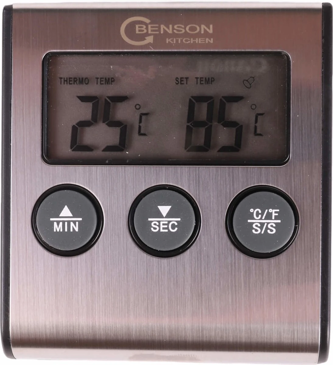 Benson Digitale Keukenthermometer - Vleesthermometer - Incl. Timer, Warmte Alarm En Batterij - Afbeelding 9