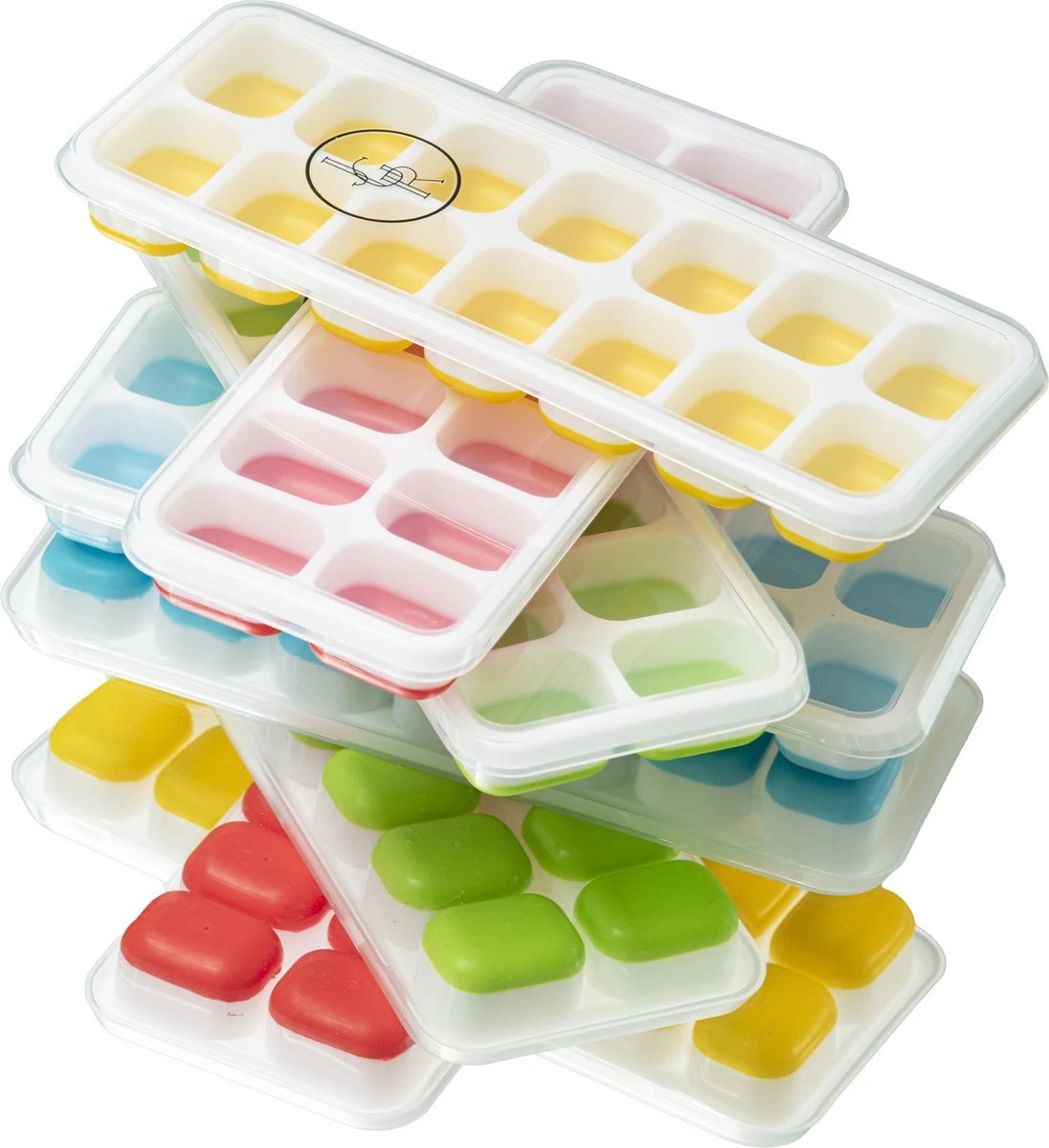 Merkloos JGR - Ijsblokjes Maker Met Deksel, BPA Vrij En Met Silicone Bodem Om De Ijsblokjes Zonder Enige Moeite Uit De Ijsblokjesvorm Te Krijgen - Roze - Afbeelding 2