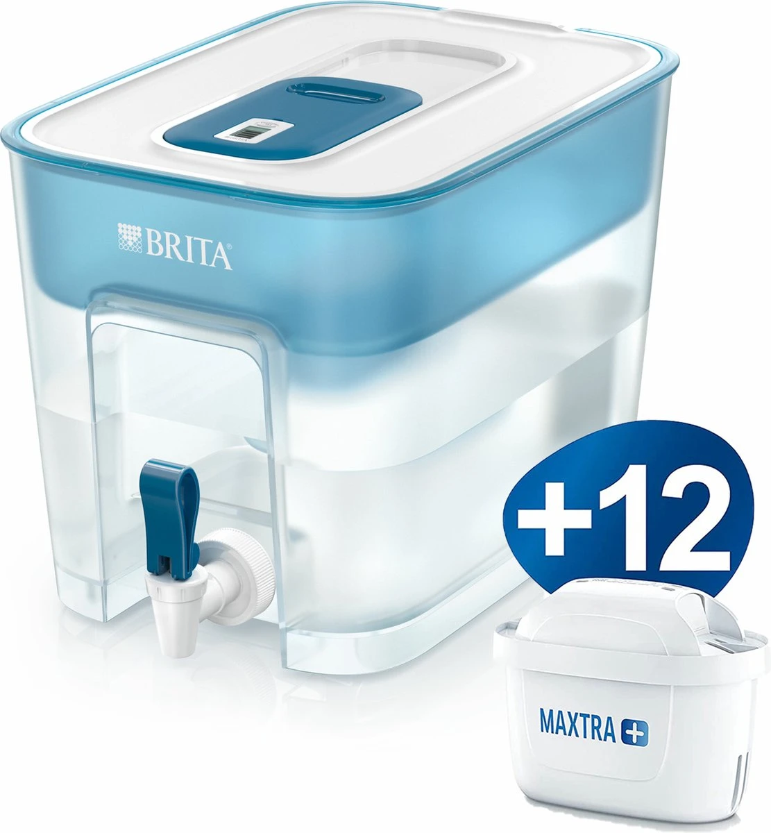 BRITA - Waterfilterkan - Flow Cool - Blauw - 8,2L + 12 Pack MAXTRA+ Waterfilterpatronen - Voordeelverpakking - Afbeelding 3