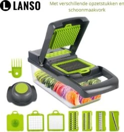 Merkloos Groentesnijder - Groentehakker - Multifunctioneel - Snijmachine Groenten En Fruit - Handmatig - Mandoline - Uiensnijder - Keukensnijder - Fruitsnijder