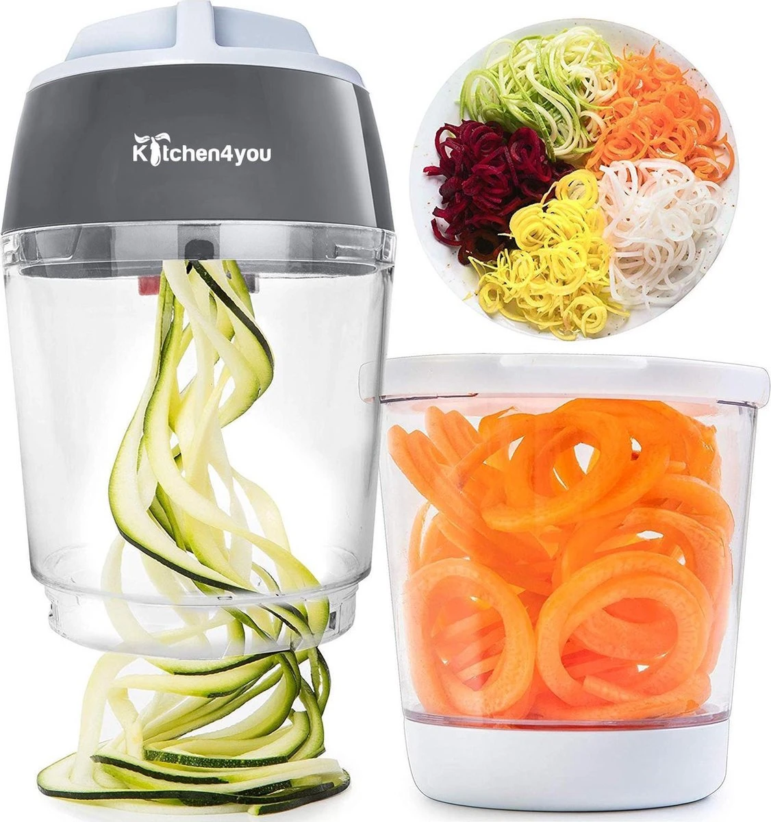 Kitchen4you Groentesnijder - Uiensnijder - Spiraalsnijder - 3 Standen