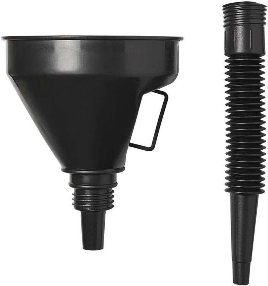 Stevige Zwarte Trechter Met Flexibele Tuit En Zeefje Voor Auto Brandstof, Olie Enz - Afbeelding 2