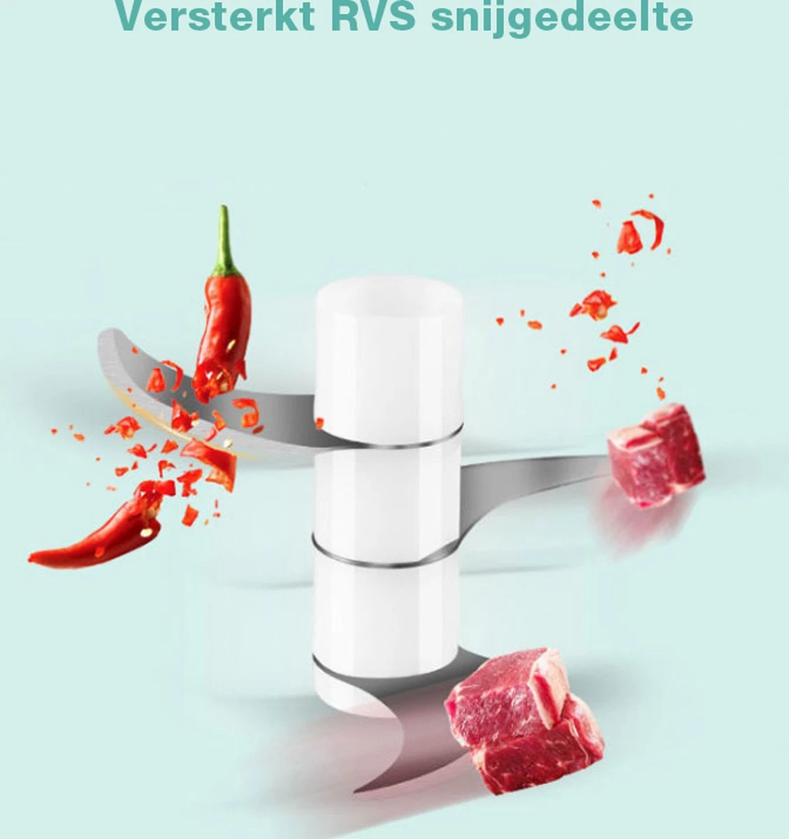 Geniet Van Gemak® | Elektrische Uiensnijder | Voor Al Je Groenten, Kruiden Of Knoflook | Oplaadbaar | Draadloos | Compact - Afbeelding 5