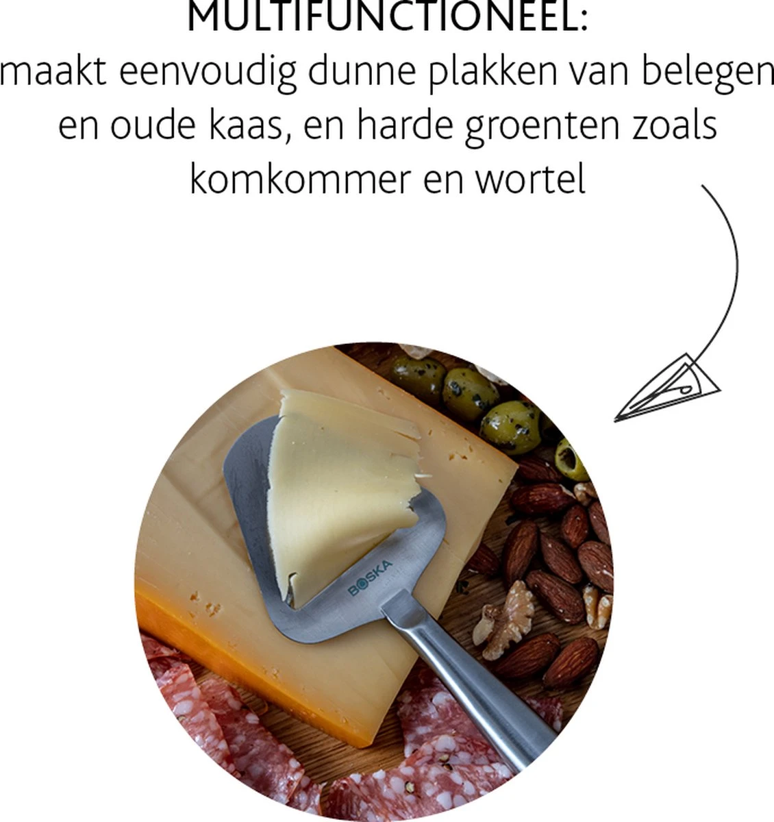 Boska Kaasschaaf Copenhagen - Kaasschaaf Harde Kaas - Kaasschaaf Voor Oude Kaas - Vaatwasserbestendig - Multifunctionele Kaasschaaf - RVS - 220 X 74 X 20 Mm - Keukengerei - Keuken Accessoires - 10 Jaar Garantie - Afbeelding 7
