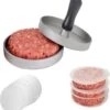 Merkloos Hamburgerpers BBQ Accessoires - Hamburger Pers Maker - Burger Press - Hamburgermaker - Burgerpers - Inclusief 50 Hamburger Wax Papiertjes