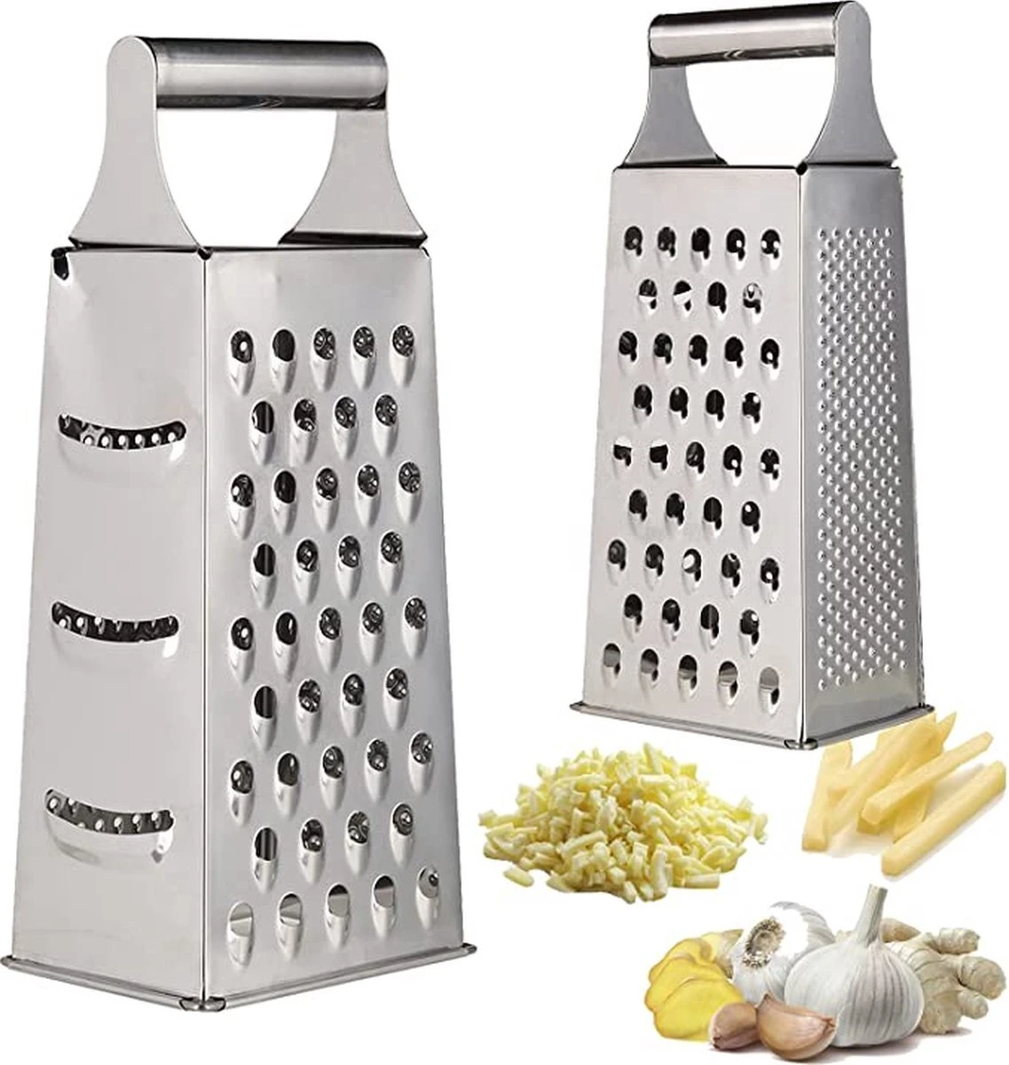 Blokrasp - RVS - Zilver - Kaas Raspen - Groente Raspen - Plakken Snijden - Messen - Blok