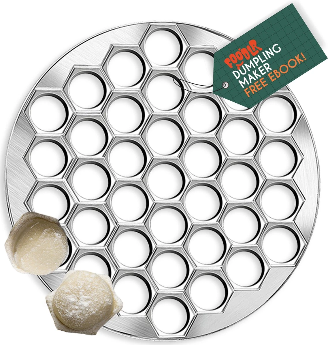 Foodlr Dumpling Maker Met 37 Gaten - Ravioli Maker Keuken Accessoires + Met Dumpling Kookboek