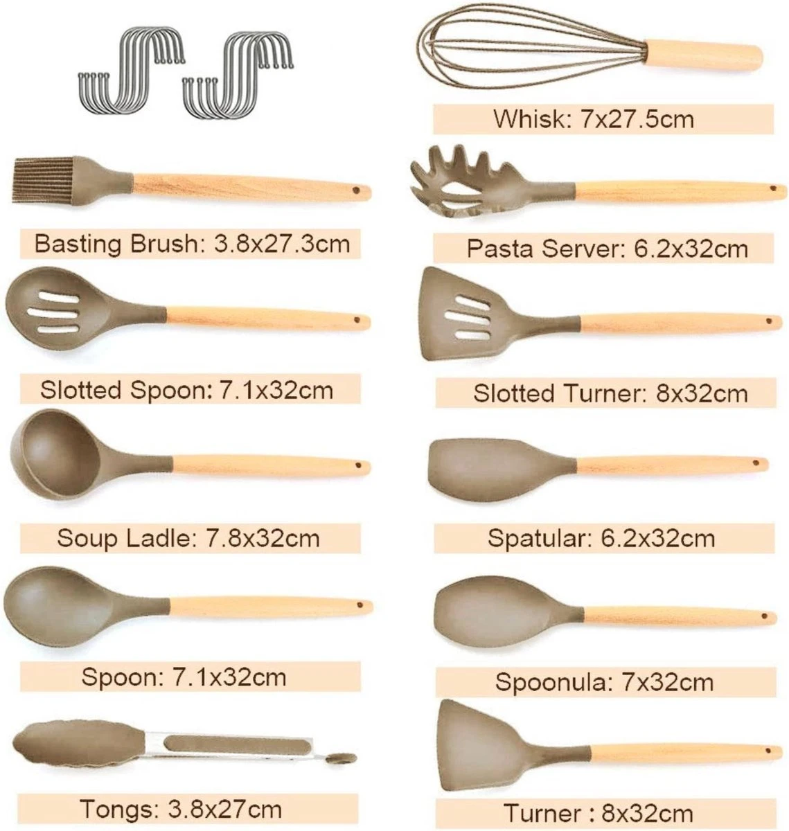 Merkloos Keukenset Kookgerei - Keukengerei Set - 13-delig - Able & Borret - Afbeelding 4