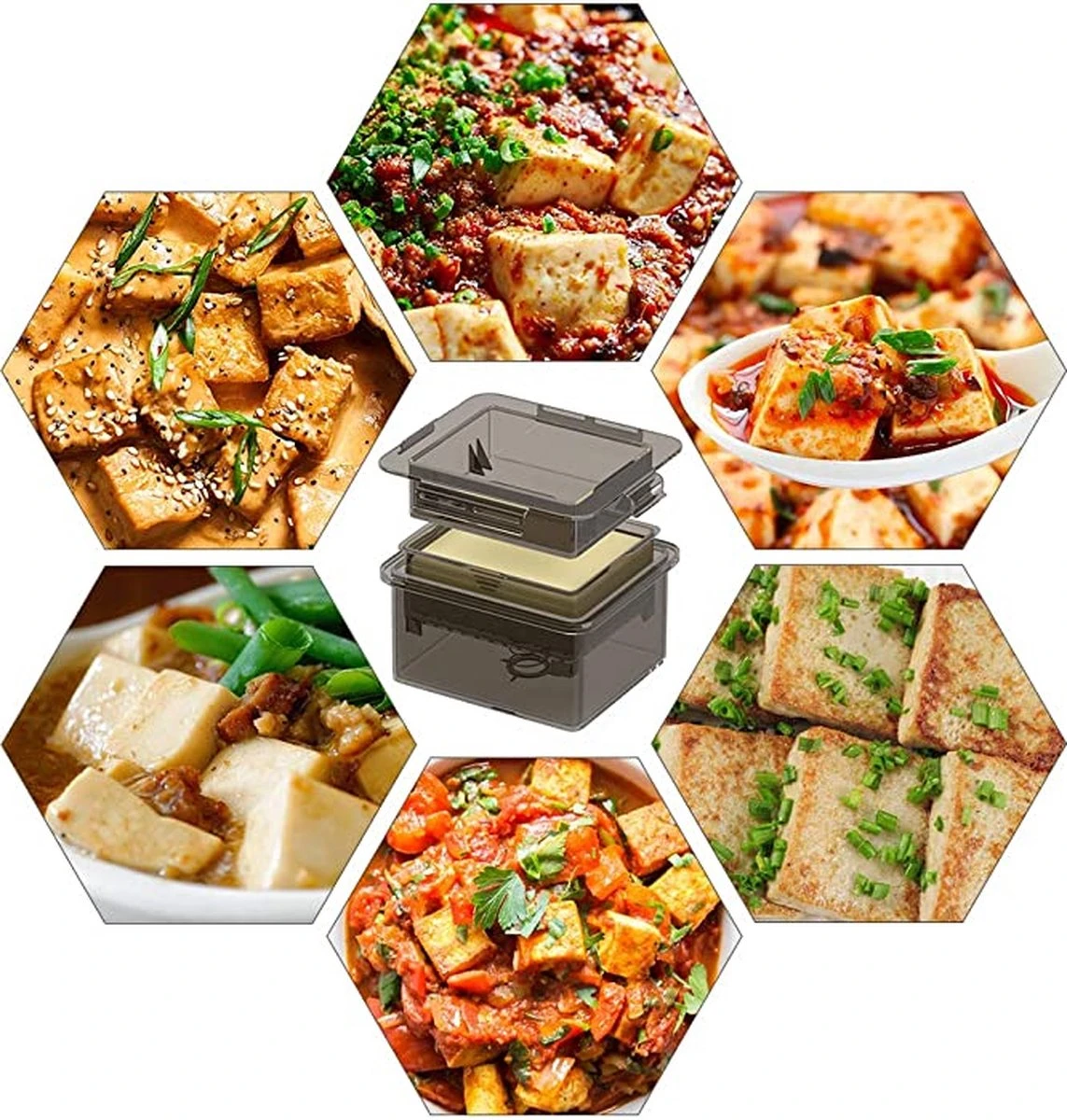 Tofu Pers - Tofupers - Tofu Press - 3 Laags - Zwart/Grijs - Eenvoudig In Gebruik - Vaatwasser Geschikt - 15/30 Min Vochtvrije Tofu - Afbeelding 2