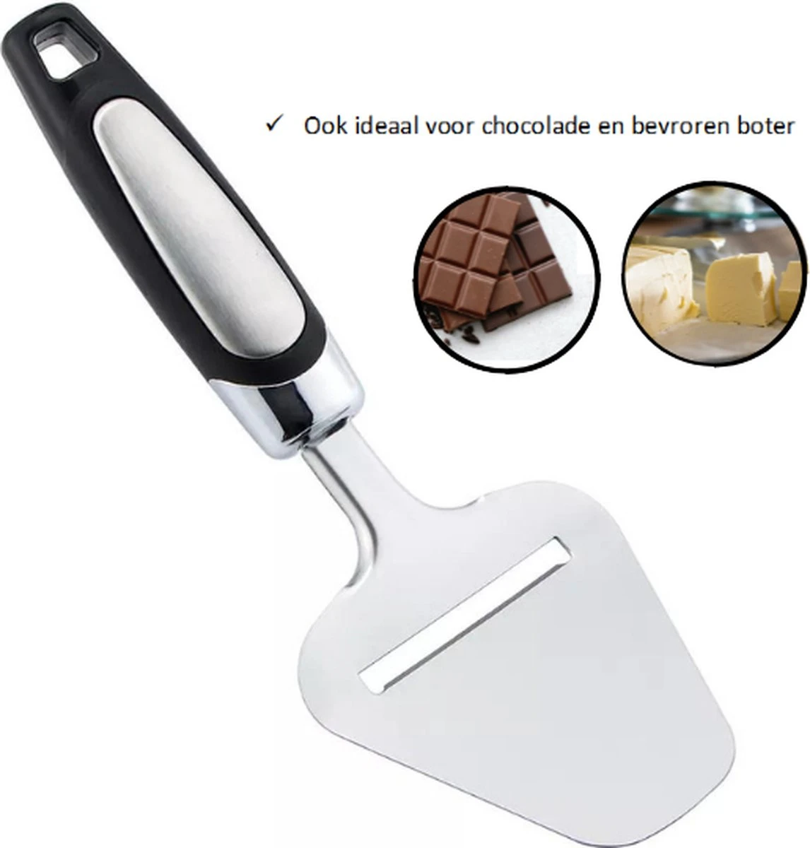 Merkloos, Kaasschaaf- Kaasschaaf Voor Harde Kaas-Kaasschaaf Voor Oude Kaas - Kaasschaaf Voor Jonge Kaas - Multifunctionele Kaasschaaf - Vaatwasser Bestendig - Kaasschaaf Zwart - RVS- 230 X 82 Mm- Keukengerei- Keuken Accessoires - Afbeelding 13