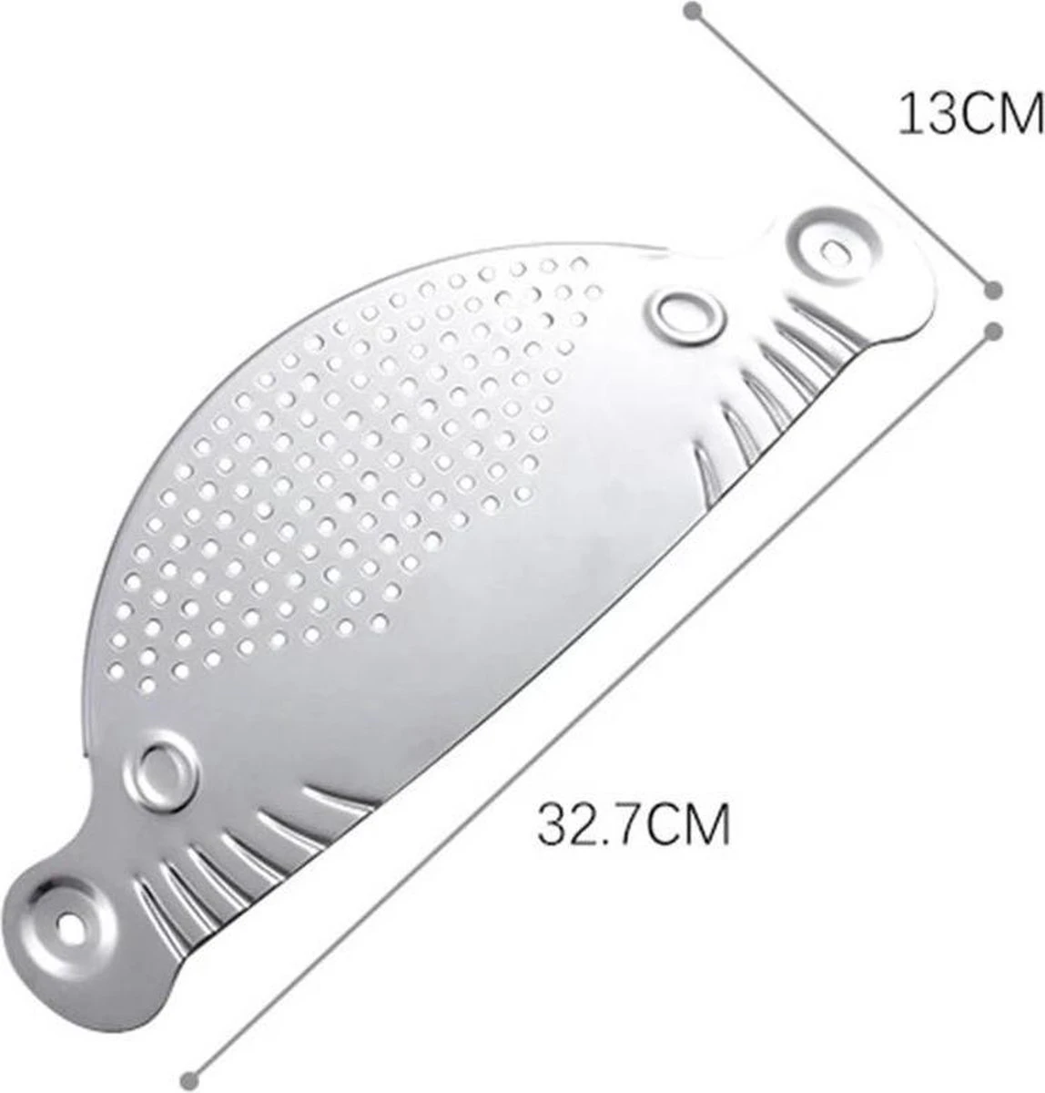 RVS Afgietdeksel- Afgiethulp Met Handvaten- Veilig Afgieten -Keuken Zeef- Vaatwasser Bestendig- Sieve- 26cm- Keuken Tool - Afbeelding 8