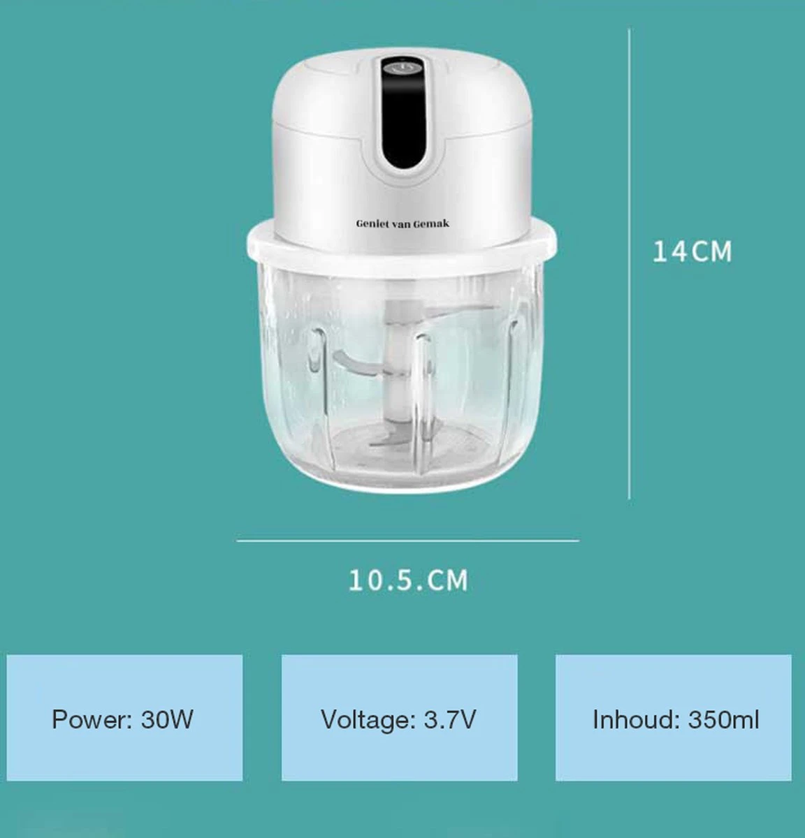 Geniet Van Gemak® | Elektrische Uiensnijder | Voor Al Je Groenten, Kruiden Of Knoflook | Oplaadbaar | Draadloos | Compact - Afbeelding 8