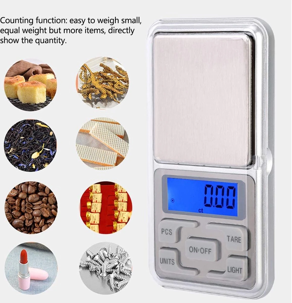 IMTEX Mini Precisie Weegschaal - Van 0,01 Tot 100 Gram - Zilver - Afbeelding 5