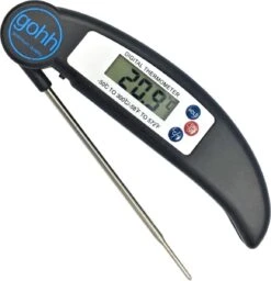 Gohh Digitale Vleesthermometer - Kookthermometer - Suikerthermometer - Inklapbare Sonde - BBQ Thermometer - LCD Scherm - Meter Tot 300 °C - Zwart
