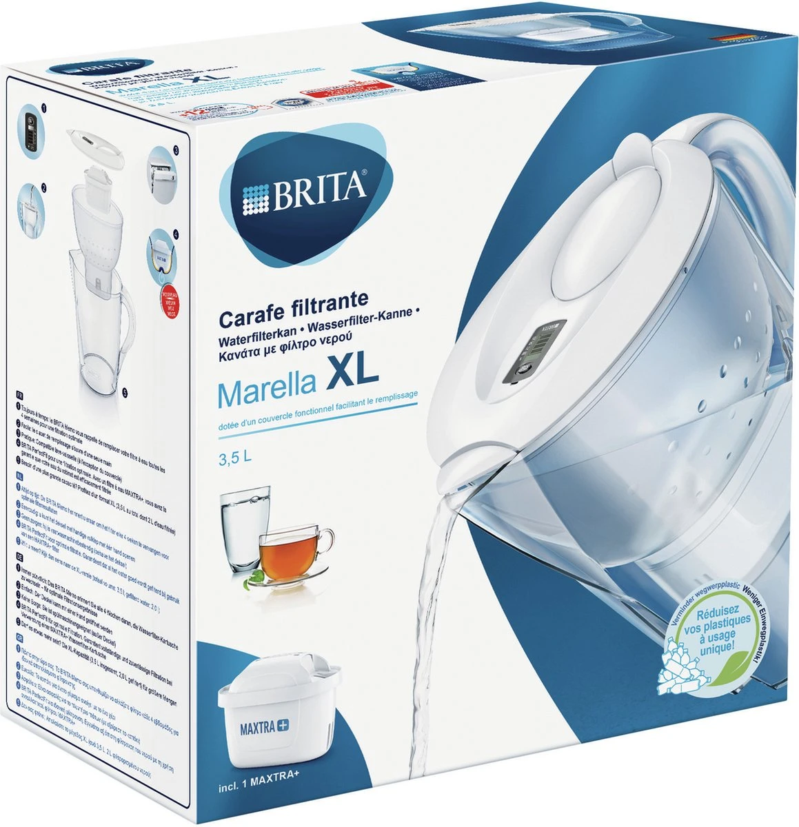 BRITA - Waterfilterkan Marella XL - Wit - 3,5L - Afbeelding 15