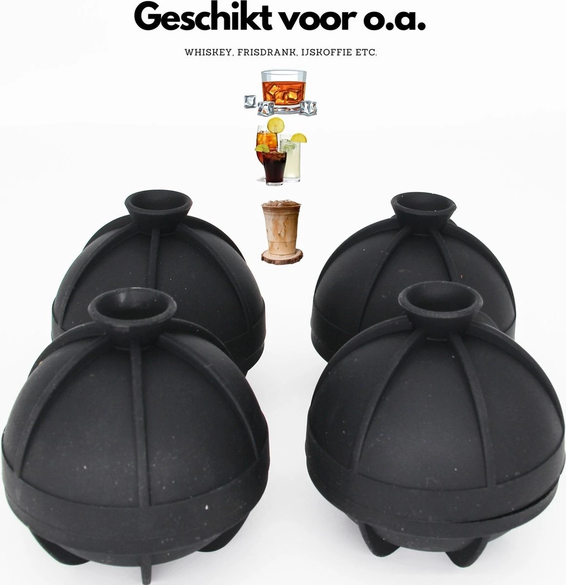 Perfecte Mega Ijsballen Set Van 4 Stuks By ATV PERFECTUM - Ø 6 Cm Groot- Ijsblokjesvorm Met Deksel - Ijsblokjesvorm Groot En Rond - Ijsblokjesvorm Silicone - Ijsblokvormen Met Deksel - Afbeelding 11