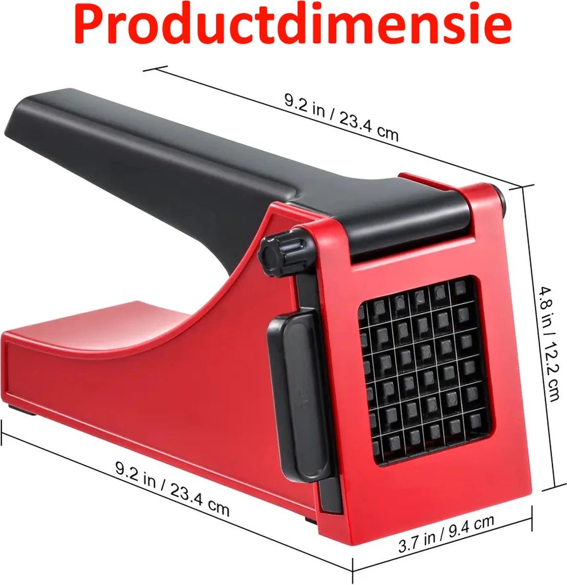 Merkloos Frietsnijder | Groentesnijder | Patatsnijder | Multifunctioneel | Met Handleiding | Sterke Messen - Afbeelding 8
