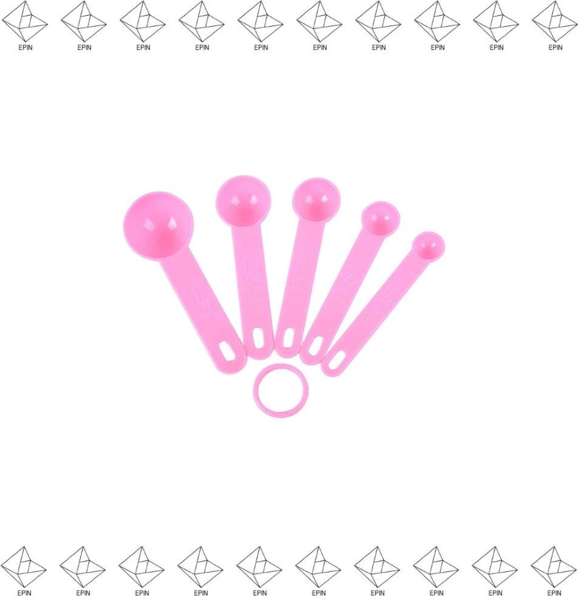 Merkloos EPIN | Maat Lepel Set 5 Delen | Keukengerei | Maatlepel | ROZE - Afbeelding 3