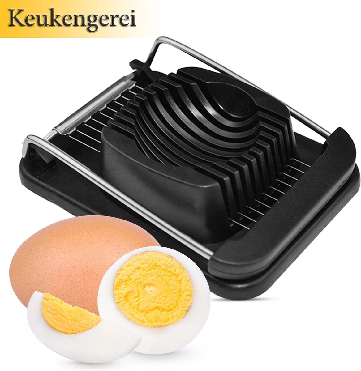 ProudProducts Eiersnijder – Eisnijder - Keukengerei – Vaatwasserbestendig – Kunststof - Zwart - Afbeelding 5