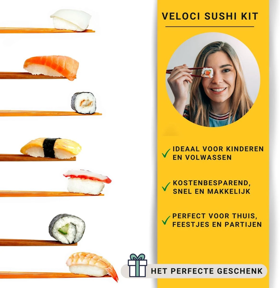 Merkloos Sushi Set 11 Delig - Sushi Maker - Sushi Set - Sushi Kit - Verschillende Vormen - Sushi Maken - - Afbeelding 2