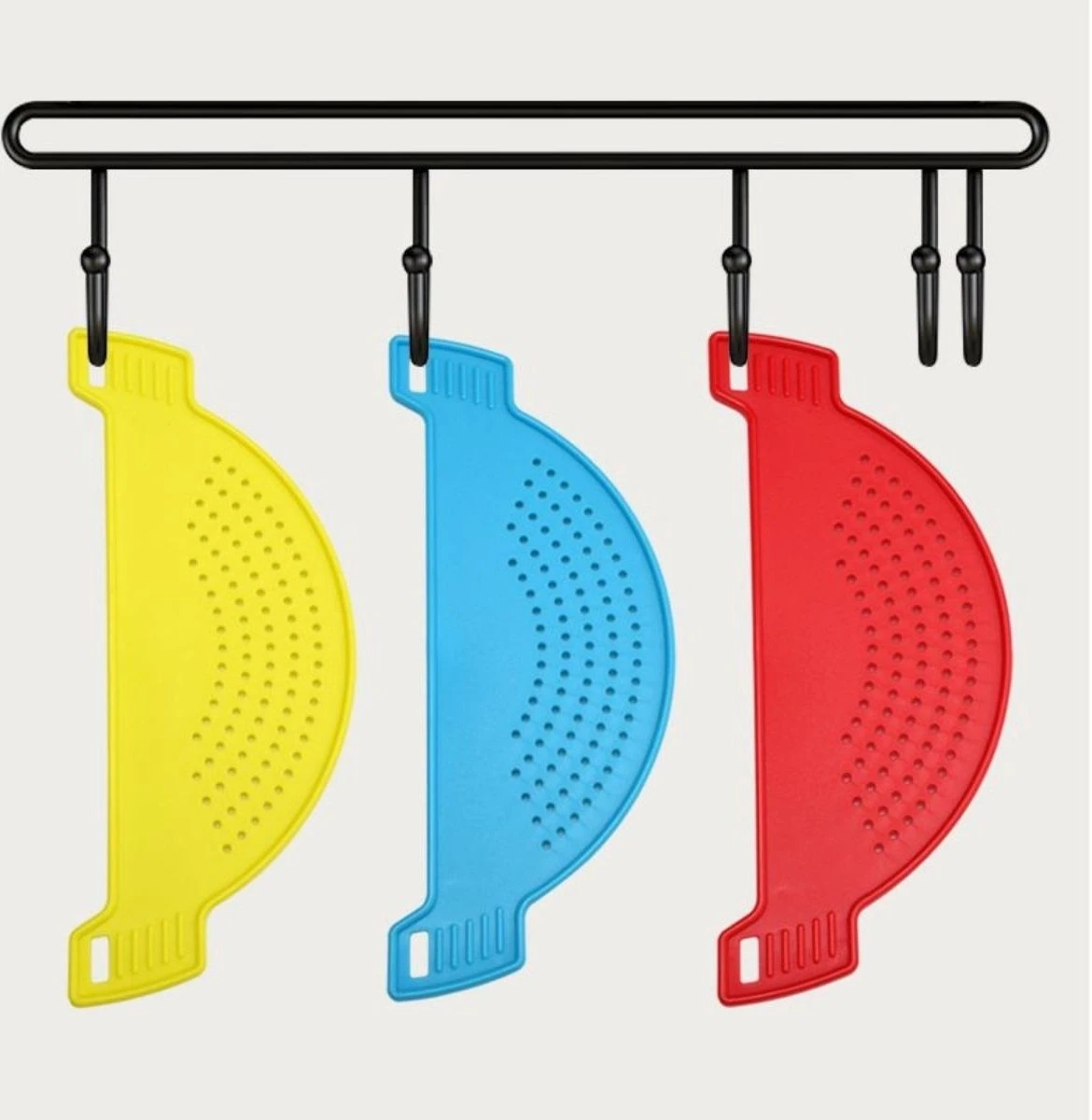 Merkloos Vergiet - Afgietdeksel Met Handvaten - Afgiethulp - Zeef - Afgieten - Solide Compacte Afgietdeksel - Rood - Afbeelding 5