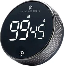Proudproducts Kookwekker – Keukenwekker – Digitale Kookwekker – Magnetisch – LED-display – Smart Timer – Optellen/Aftellen – Zwart