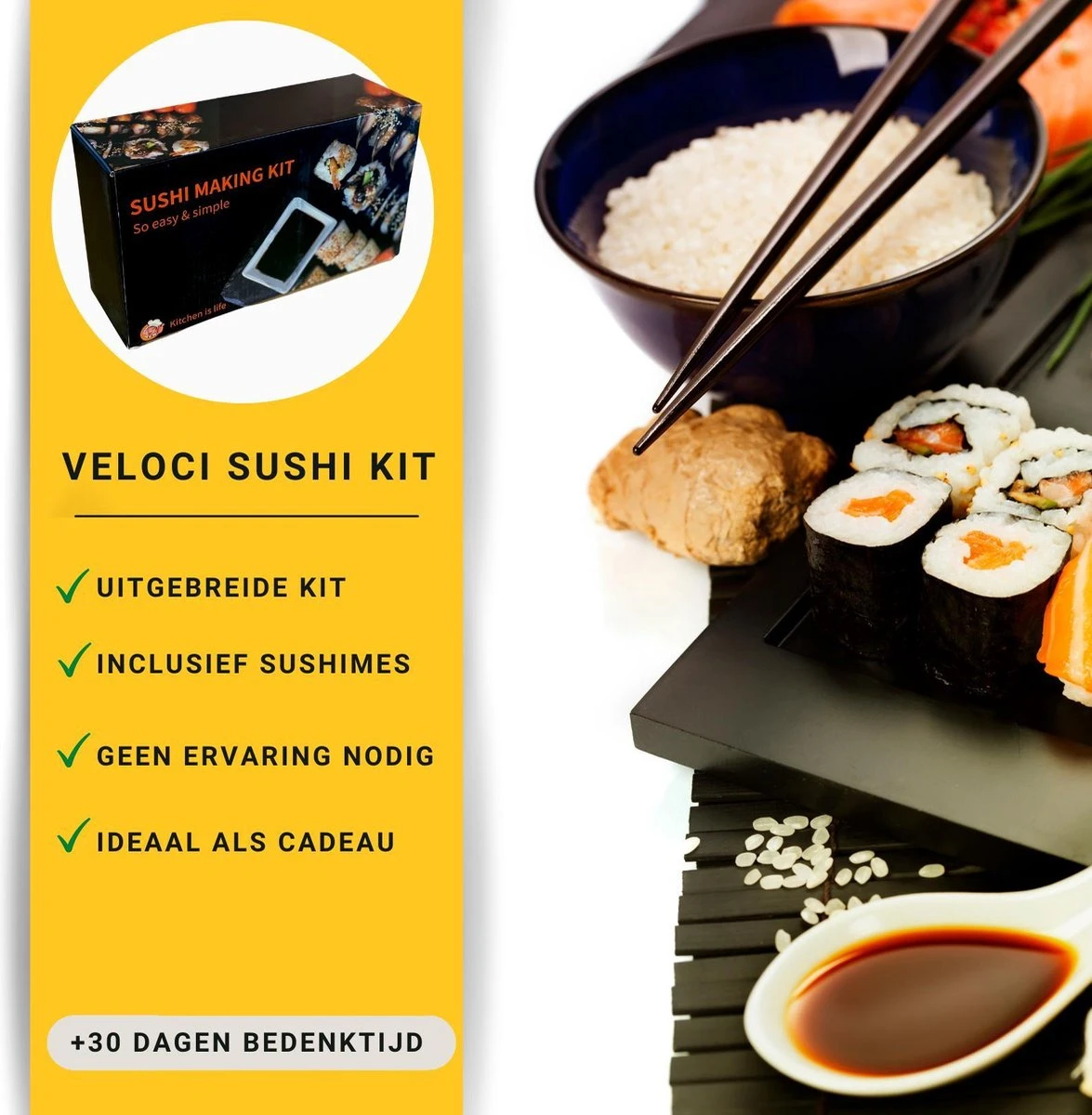 Merkloos Sushi Set 11 Delig - Sushi Maker - Sushi Set - Sushi Kit - Verschillende Vormen - Sushi Maken - - Afbeelding 5