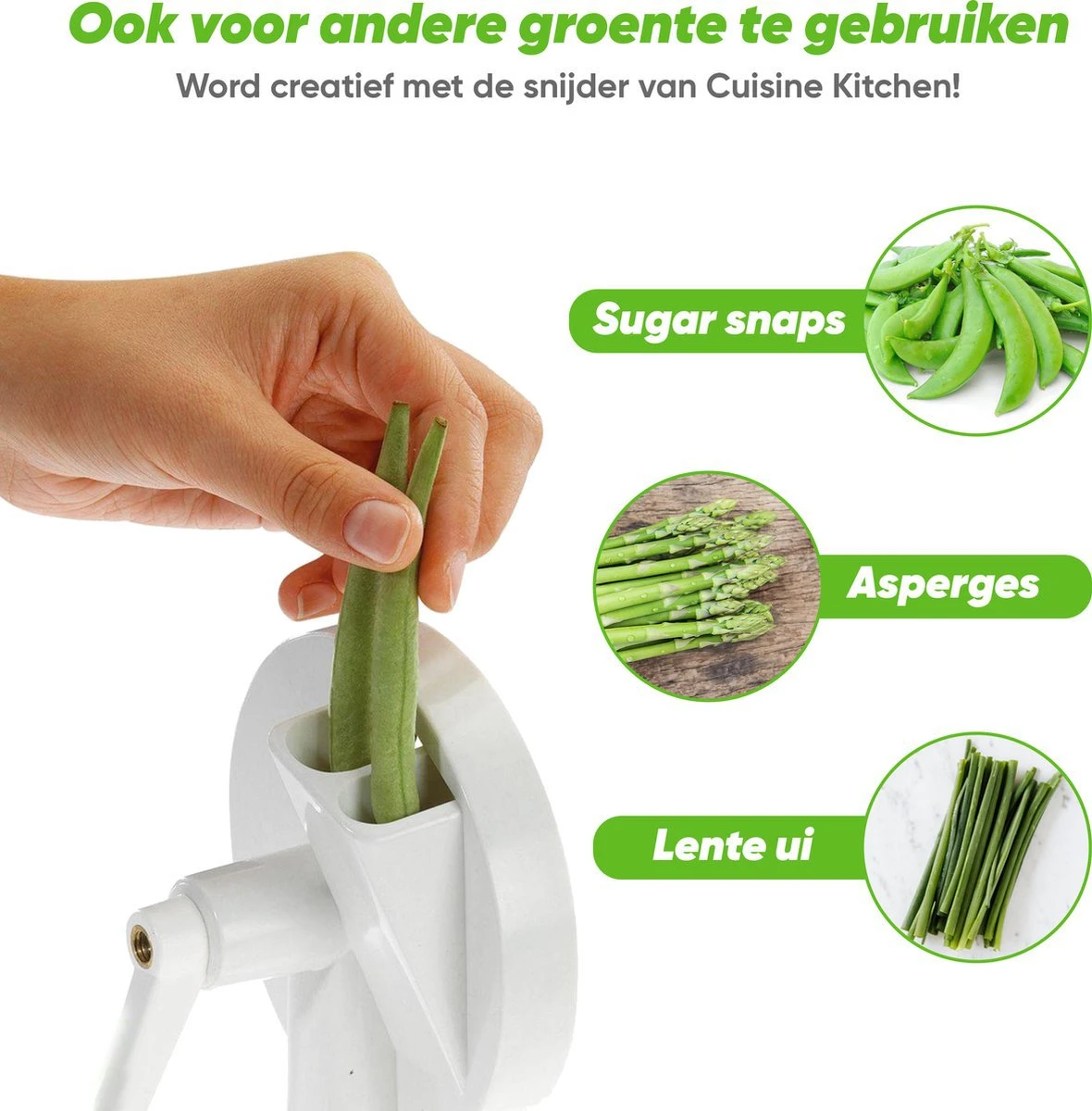 Merkloos Snijbonenmolen - Bonensnijder - Snel En Gemakkelijk Bonen Snijden - Roterende Bonensnijder - Afbeelding 3