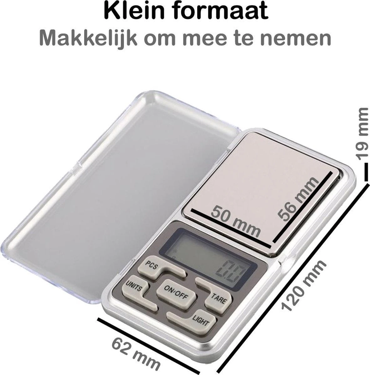 Digitale Precisie Keukenweegschaal - Van 0.01 Tot 200 Gram - Zilver - Afbeelding 5