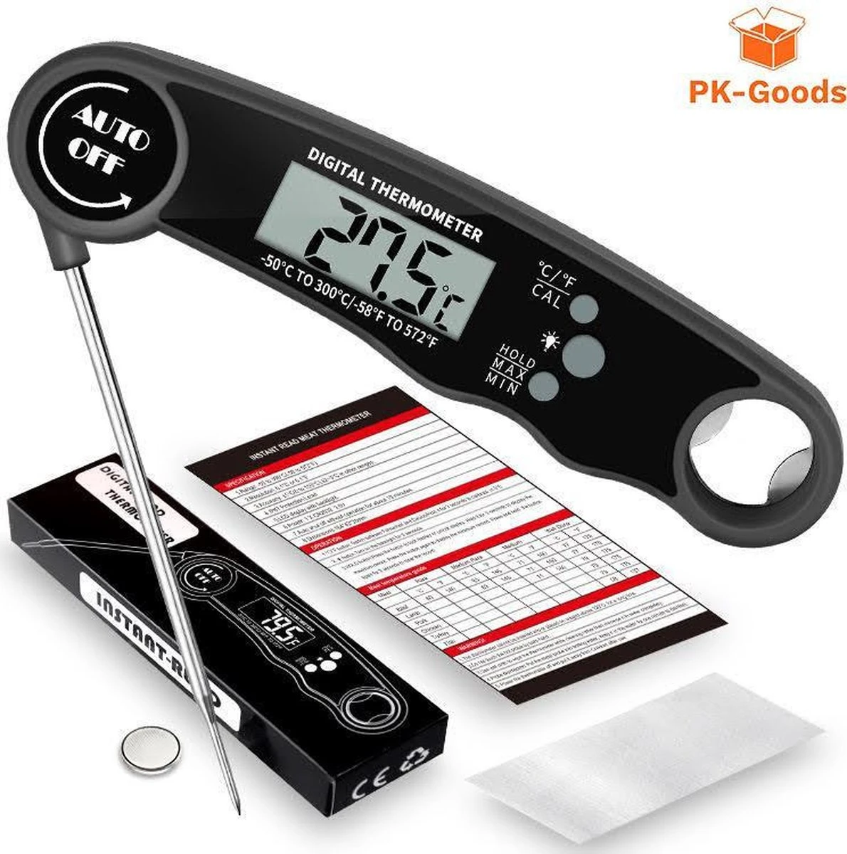 Merkloos PK Goods BBQ Thermometer- BBQ Accesoires -Draadloze Thermometer- Kernthermometer - Waterdicht- Vleesthermometer - Afbeelding 9