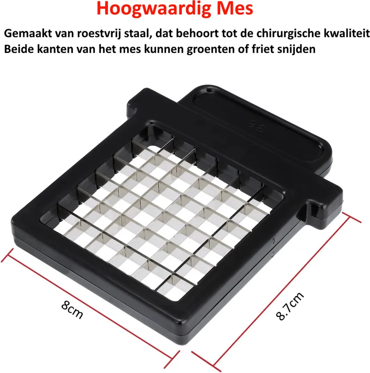 Merkloos Frietsnijder | Groentesnijder | Patatsnijder | Multifunctioneel | Met Handleiding | Sterke Messen - Afbeelding 2